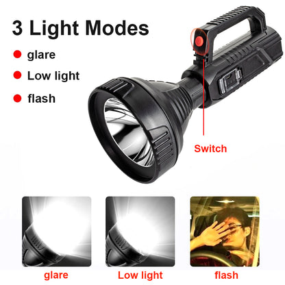 Side Light Household Glare Plastic Searchlight Portable Lamp