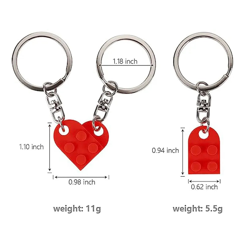 Heartfelt Bond: Couples' Brick Keychain Set for Valentine's Day