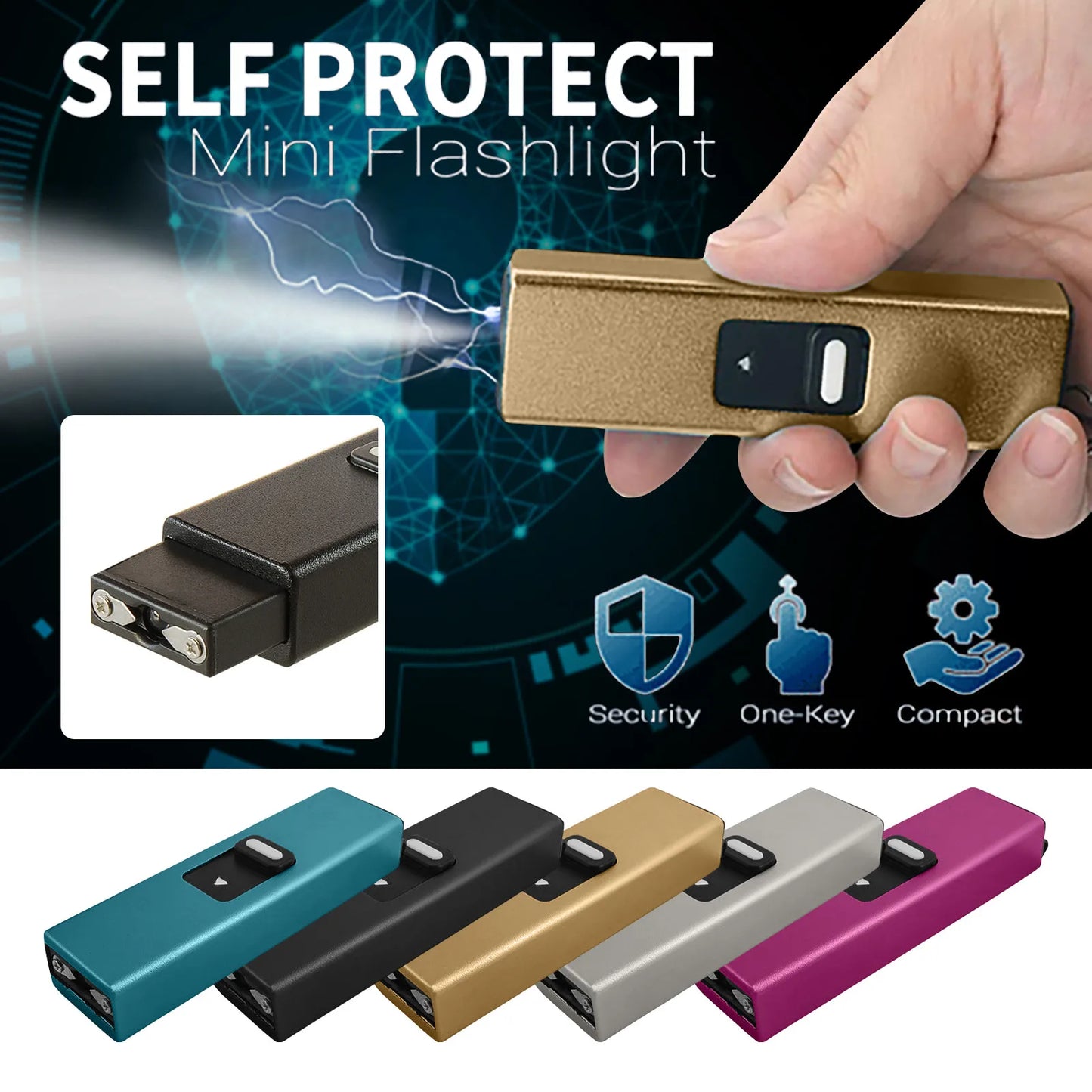 GuardLite USB Keychain Stun Tool: Rechargeable, with LED Flashlight for Personal Safety"