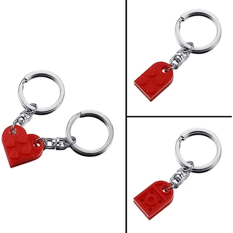 Heartfelt Bond: Couples' Brick Keychain Set for Valentine's Day