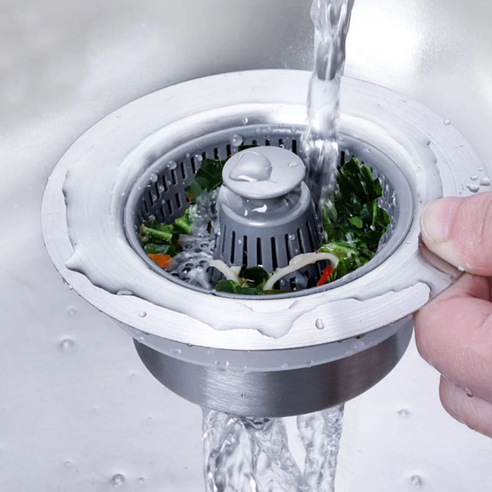 Stainless Steel 3-In-1 Sink Stopper & Strainer