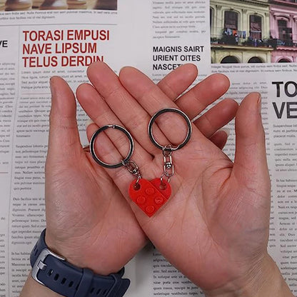 Heartfelt Bond: Couples' Brick Keychain Set for Valentine's Day