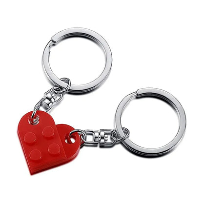 Heartfelt Bond: Couples' Brick Keychain Set for Valentine's Day