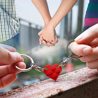 Heartfelt Bond: Couples' Brick Keychain Set for Valentine's Day