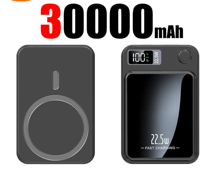 Magnetic Power on the Go: 22.5W Mini Qi Wireless Charger Power Bank