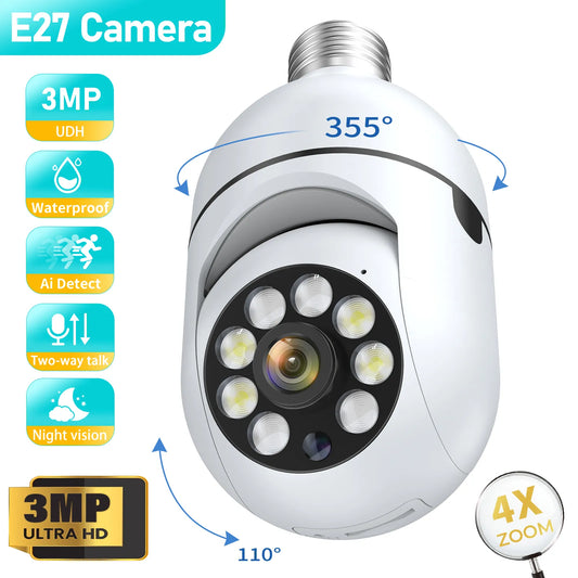 SecureView WiFi Bulb Camera: Full-Color Night Vision for Indoor Security and Baby Monitoring