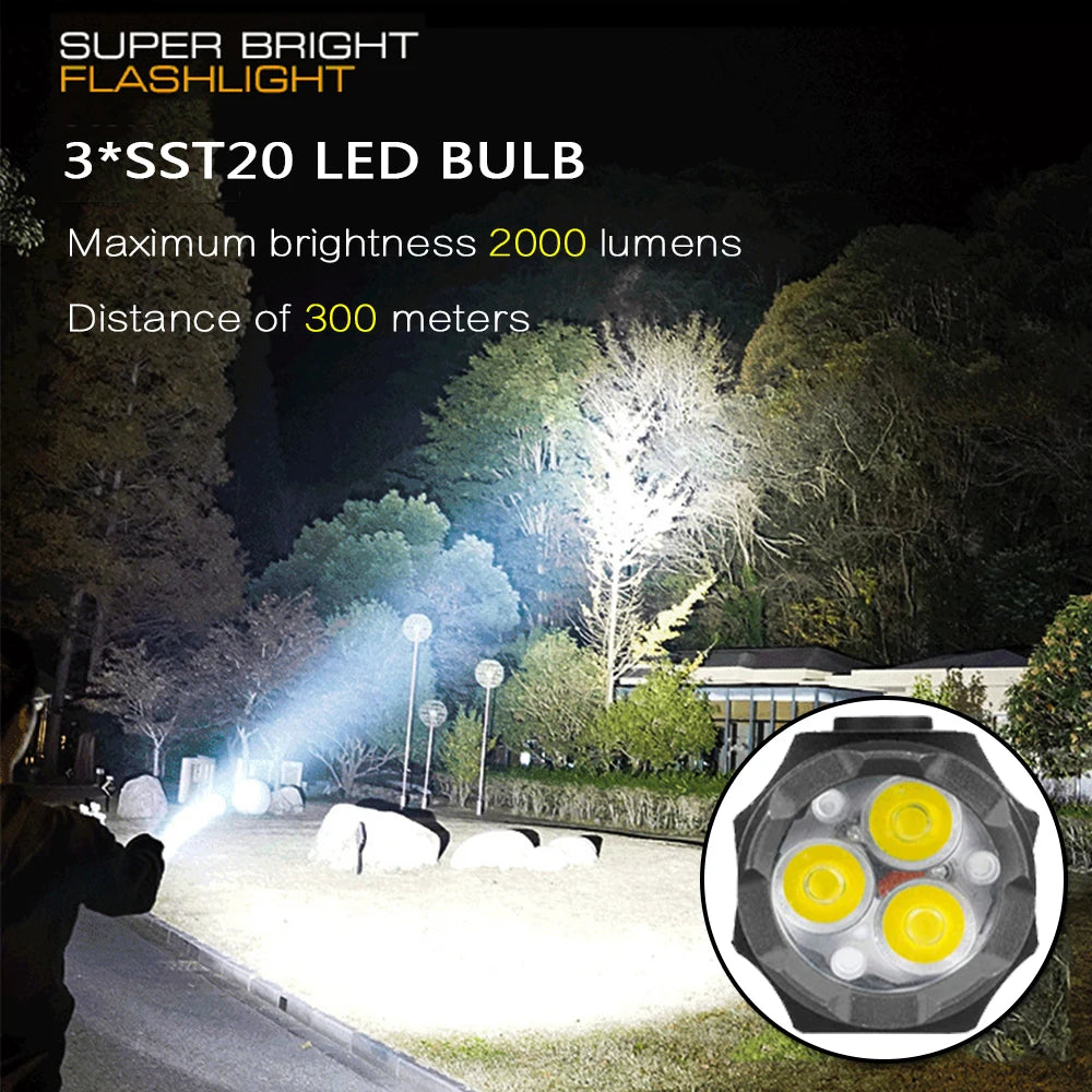 Powerful Illumination: 3 F350 LED Mini Flashlight with Rechargeable Battery