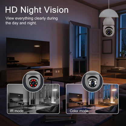 SecureView WiFi Bulb Camera: Full-Color Night Vision for Indoor Security and Baby Monitoring