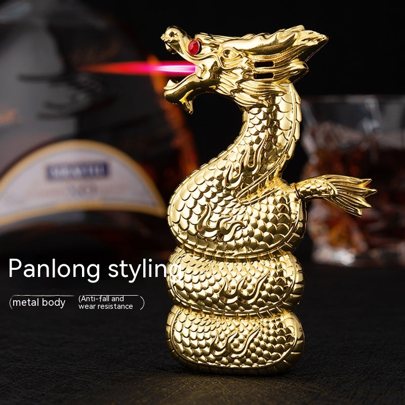 Metal Creative Windproof Red Flame Dragon Lighter